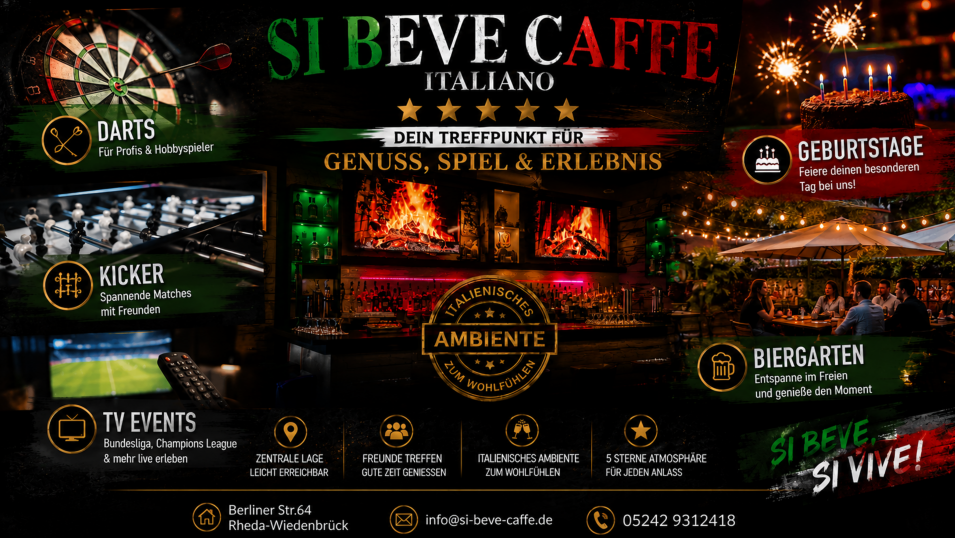 Si Beve Caffe Rheda-Wiedenbrück – Heimbistro der Crasy Darts